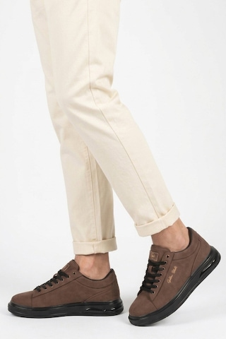 Walkway Erkek Kahve Bağcıklı Kalın Taban Erkek Casual Ayakkabı Sneaker 8078 Dashor M