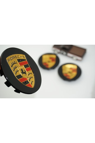 Dk Tuning Porsche Siyah Jant Göbeği Kapak Seti 76mm