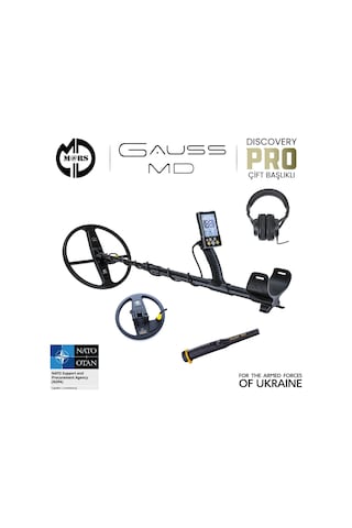 Gauss Md Dedektör Discovery 33cm + 18cm Başlık Pinpointer + Kulaklık