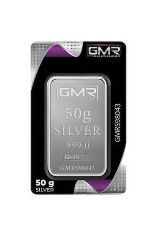 50 Gr Külçe Gümüş 999 Ayar Gmr