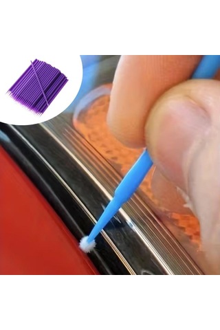 Ollevra Araba Rötüş Fırçası 100 Lü Mini Tek Kullanımlık İnce Uçlu Yumuşak Kıllı Boya Uygulayıcı, Otomotiv Detaylandırma