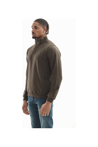 Boğazlı Sweatshirt Haki