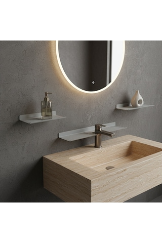 Hamton Linea Shelf Rfo - Mutfak Banyo Raf Organizeri - Krem - Vidalı