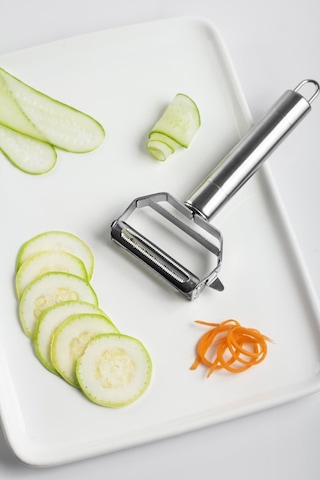 Paslanmaz Çelik Sebze Meyve Julyen Soyucu & Doğrayıcı 17 Cm Metal