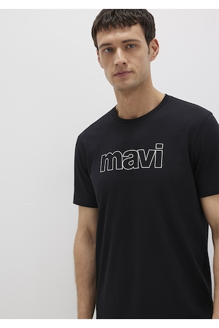 Mavi - Mavi Logo Baskılı Tişört 065781-900 Siyah