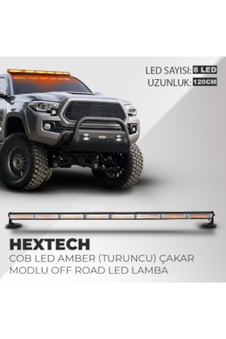 Hextech 80w Turuncu 120cm 17 Farklı Yanış Modlu 8 Cob Led Off Roa