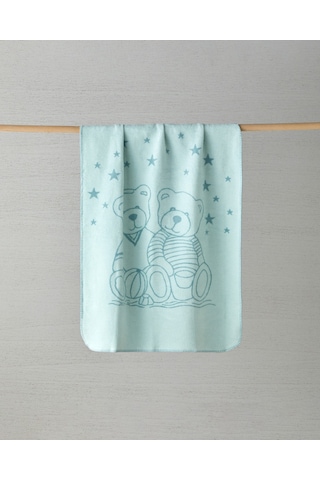 English Home Glowing Bears Pamuklu Bebe Battaniye 100x120 Cm Seledon Seledon Çok Renkli