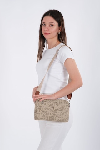 Newish Polo Kadın Desenli Uzun Askılı Omuz Çantası New258 - Vizon