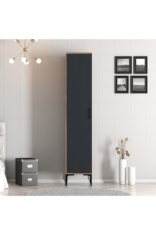 Variant Kumsal 1 Kapılı S Gardrop - Ceviz / Antrasit