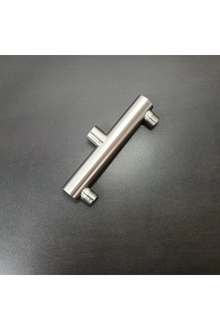 Fastbuy Siyah Paslanmaz Çelik Duş Kolu - Çift Çıkış Bağlantı - Dayanıklı Evrensel Banyo Aksesuarı Siyah