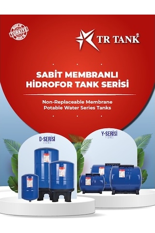 Trtank Yatık Bakımsız Sabit Membranlı Genleşme Tankı 50 L