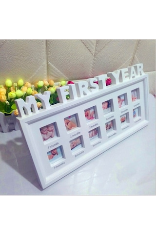 Yaratıcı Dıy Ev Odası Dekorasyonu Bebek Anıtı Büyüyen Fotoğraf Çerçevesi Ekranı Beyaz