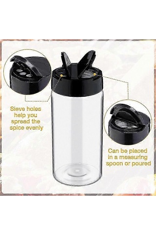 Baharat Tozları Ve Otların Mutfakta Saklanması İçin Çalkalayıcı Kapaklı Şeffaf Plastik Baharat Kavanozları -