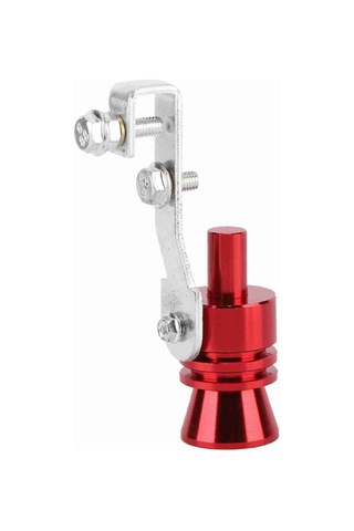 Kosona Kırmızı L Boyutu Alüminyum Turbo Ses Simülatörü - Akustik Sihirli Boru, Araba Ekzos Ucu Montajlı, Güçlü Ses Efekti