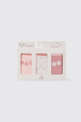 Panço Kız Çocuk Pudra 3'lü Slip Çamaşır 2612gk14008 Pembe