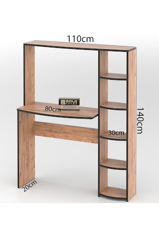 Çalışma Masası 5 Raflı Kitaplık Atlantik Çam Kahverengi