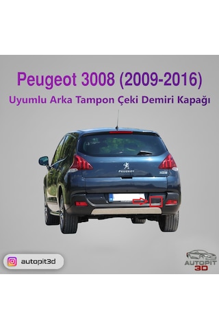 Peugeot 3008 2009 2016 Uyumlu Arka Tampon Çeki Demiri Kapağı