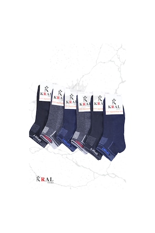 Kral Socks Erkek Çorap 10 Çift Pamuklu Parfümlü Yıkamalı Çorap Asorti