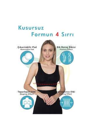 Elilom Pedli Büstiyer Korse Göğüs Destekli, Kalın Askılı Siyah Nessa