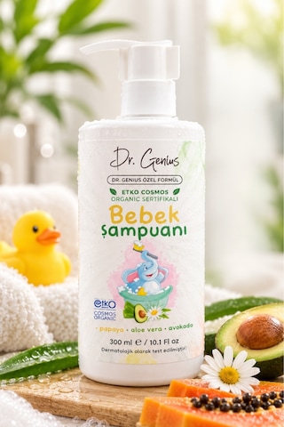 Dr. Genius Özel Formül Organik Sertifikalı Bebek Şampuanı - 300 Ml Diğer