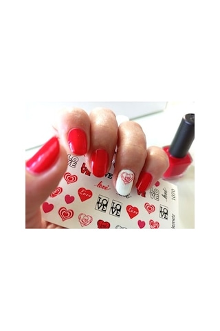 Love ve Kalp Tırnak Dövme Tirnak Sticker 1070