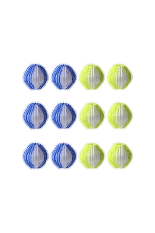 Vkemall 12 Adet Yeniden Kullanılabilir Çamaşır Makinesi Tüy Toplayıcı Topları - Evcil Hayvan Tüyü Ve Tokaği Temizleyici Beyaz-mavi + Beyaz-sarı