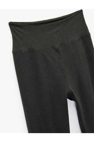 Koton Slim Fit Standart Bel Dikiş Detaylı Spor Tayt Koyu Gri Melanj 6wak40068nk Gri Melanj