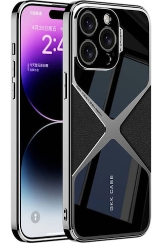 Apple Uyumlu iPhone 15 Pro Kılıf Ultra İnce Kamera Korumalı Pc + Deri Arka Yüzey Zore X-pro Kapak Siyah