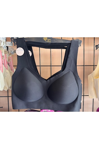 Dikişsiz Lazer Kesim Geniş Askılı Kopçasız Konfor Sütyen Bralette Best Bra Lazer84 Siyah