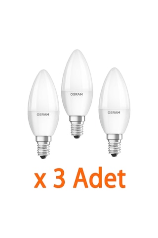 Led Mum Ampul E14, 7,5w İle 60w Aydınlatma, 806 Lümen, 4000k Günışığı, 11,5 Cm, 3 Adet Çok Renkli