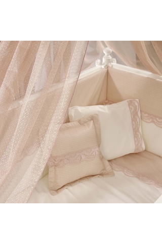 Meltem Kids Mondo İncili Pembe Pamuklu Bebek Uyku Seti 60 x 120 CM Pembe