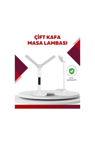 Hubrendy Tekno Göz Koruyucu Led Okuma Lambası Titreşimsiz Işık, Kalemlik Ve Stand Fonksiyonlu AÇIK GRİ KAHVE KARIŞIMI