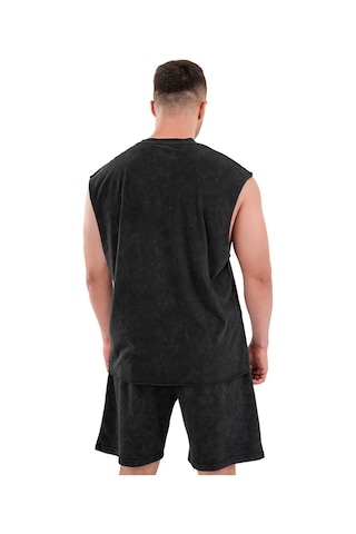 Kingsize Nutrition Kingsize Darksteel Antik Yıkamalı Kolsuz T-shirt Siyah Siyah