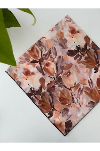 Emproyal Pastoral Desen Line Eşarp Sütlü Kahve