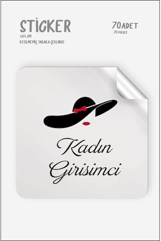 Girişimci Kadın Sticker Paketleme Etiketi 4x4 Cm 70 Adet 2 Sayfa