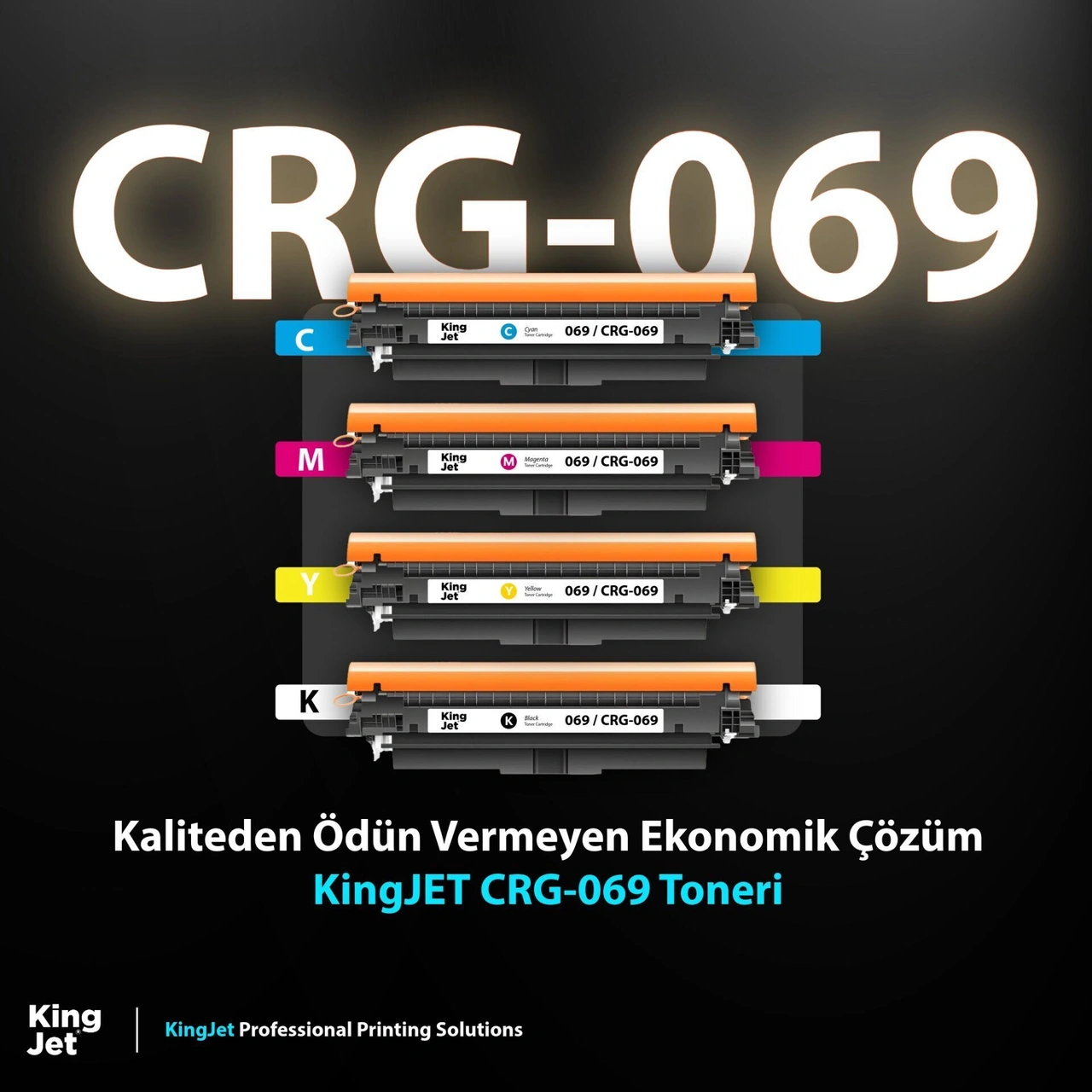 Kingjet Canon Uyumlu 069 Crg-069 Standart Kapasiteli Toner Çipli Lbp673cdw İle Uyumlu