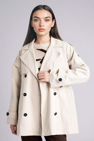 Defacto Regular Fıt Gömlek Yaka Twill Trençkot G9950ax26spgr392 Gri-gr392