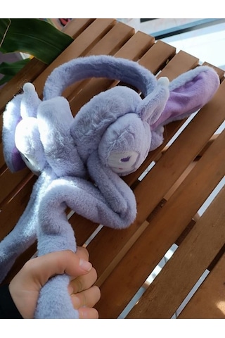 Kulakları Hareket Eden Sesli Peluş Kuromi Peluş Kulaklık Taç Mor