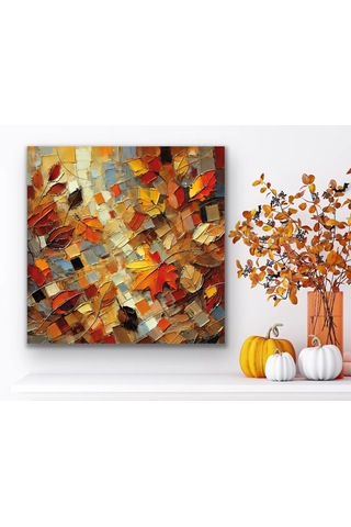 Sonbahar Mevsimi Kanvas Tablo 60x60cm Çok Renkli