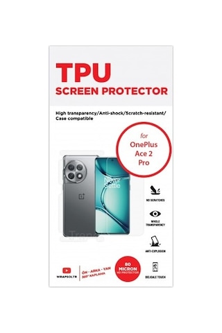 Oneplus Ace 2 Pro Ön, Arka Ve Yan 360 Derece Tam Kaplama Tpu Film