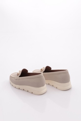 Dgn 6095 Kadin Kalin Taban Loafer Ayakkabi Ekru