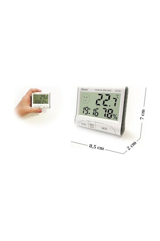 Diwu HTC-1 ve DC102 Termometre Nem Ölçer Saat Seti