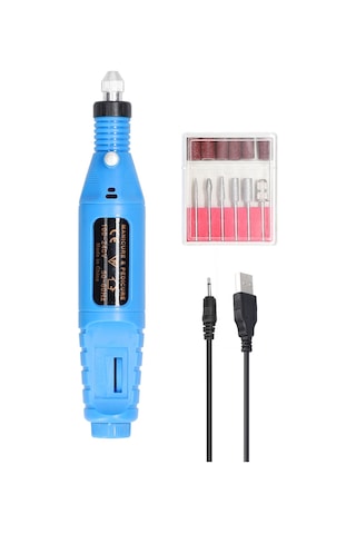 Singree Usb Şarjlı Mini El Taşlama Makinesi - 6 Taşlama Uçlu, Hız Ayarlı Manikür Aleti