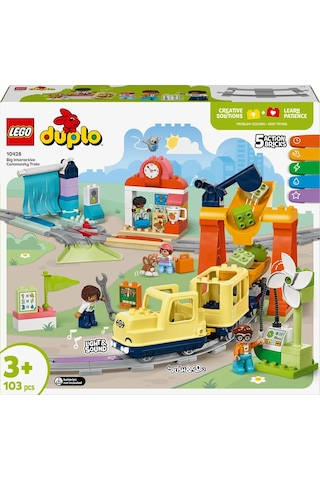LEGO® DUPLO® Kasabası Büyük İnteraktif Mahalle Treni 10428 -3 Yaş ve Üzeri Çocuklar İçin Eğitici Oyuncak Yapım Seti (103 Parça)