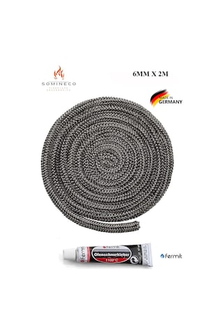 Ithal Yanmaz Soba Şömine Fitili 6 Mm X 2.5m Yapıştırıcı 17ml