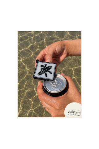 Paddle Board Charm Anahtarlık -summer Vibes Figürlü Çanta Aksesuarı-kutu İçecek Açacaklı Anahtarlık-3d Dekoratif Baskı-siyah Siyah