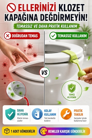 1 Adet Mantar Tasarımlı Klozet Kapağı Kaldırma Aparatı Silikon Hijyenik Tutacak Renkli 24 Cm Diğer