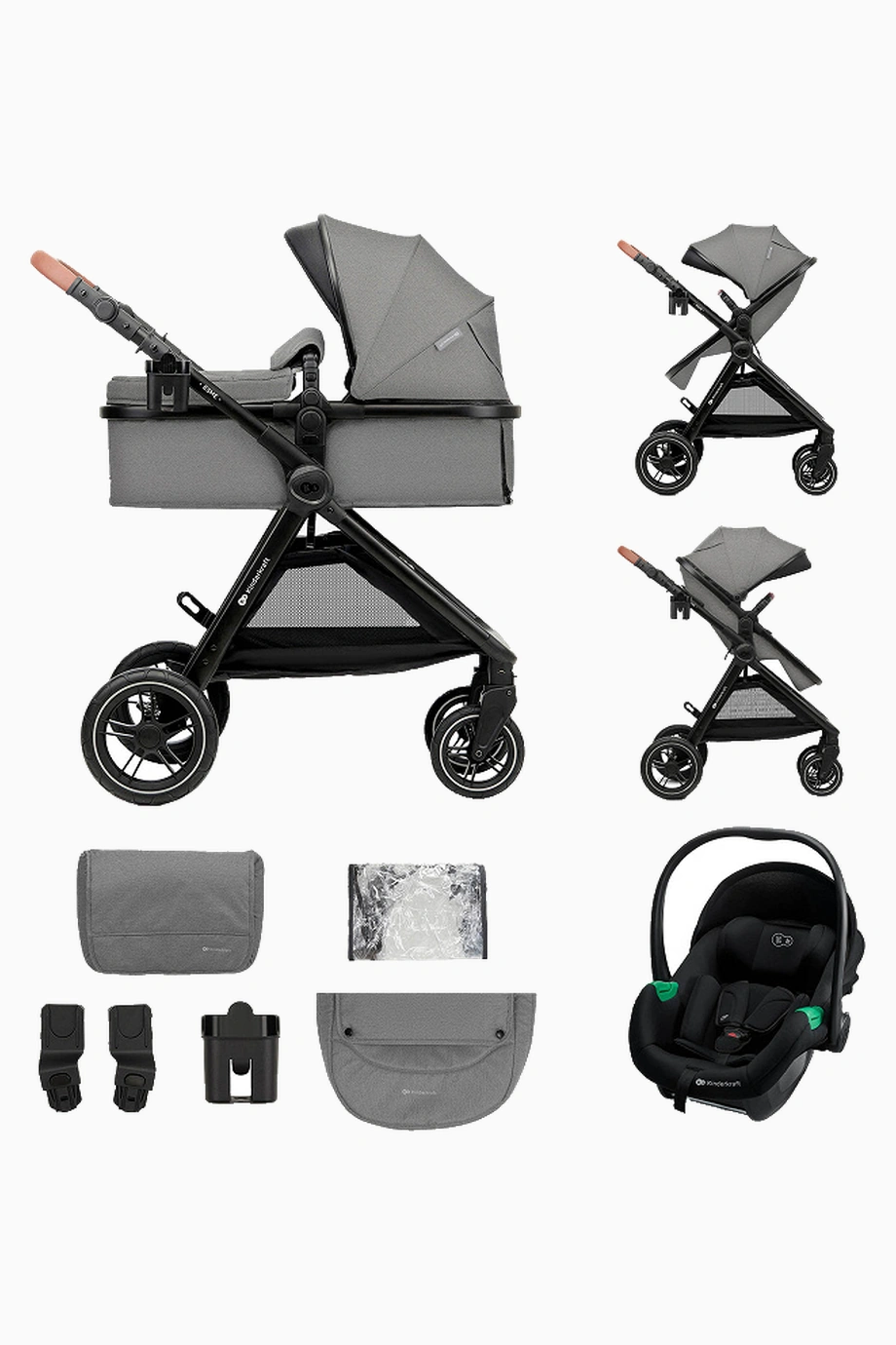 Kinderkraft Esme Pro 3 in 1 Bebek Arabası Mınk Pro 2 Set