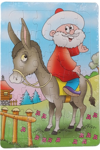 36 Parça Çocuk Puzzle + Boyama Nasrettin Hoca & Eşek