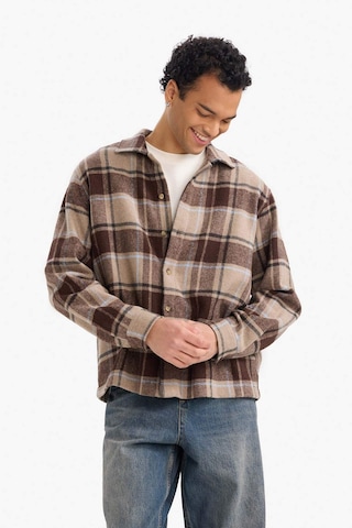 Defacto Boxy Fit Kareli Flanel Uzun Kollu Gömlek G4744ax25wnbn339 Kahve-bn339